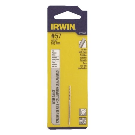 IRWIN #57 X 1-3/4 in. L High Speed Steel Wire Gauge Bit 1 pc 81157ZR